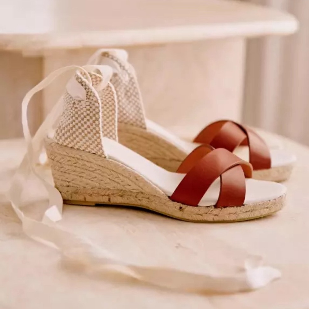 Sezane Ilda Espadrilles Natural Heritage Shoes Size US 8